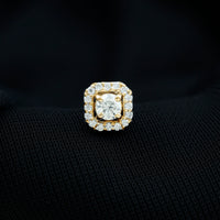 Certified Moissanite Halo Earring for Helix Piercing