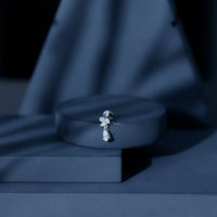 Marquise and Pear Moissanite Cluster Drop Cartilage Earring