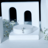 Marquise and Pear Moissanite Cluster Drop Cartilage Earring