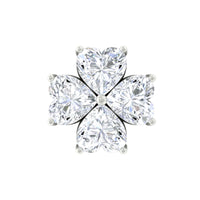 Heart Shape Moissanite Flower Conch Earring