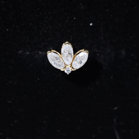 Certified Moissanite Marquise Lotus Piercing Stud