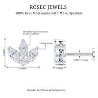 Certified Moissanite Marquise Lotus Piercing Stud