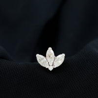 Certified Moissanite Marquise Lotus Piercing Stud