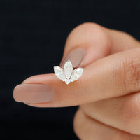 Certified Moissanite Marquise Lotus Piercing Stud