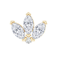 Certified Moissanite Marquise Lotus Piercing Stud