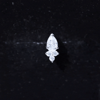 Pear and Round Moissanite Cluster Cartilage Earring
