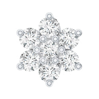 Round Cut Natural Diamond Flower Nose Stud For Women