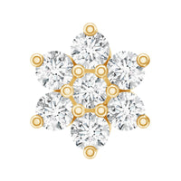 Round Cut Natural Diamond Flower Nose Stud For Women
