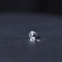 Round Shape Moissanite Solitaire Nose Pin