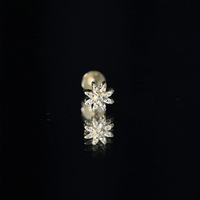 Flower Diamond Nose Ring Stud for Women