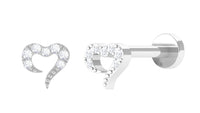 Round Shape Natural Diamond Heart Nose Pin