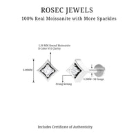 Round Moissanite Solitaire Geometric Nose Pin
