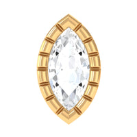 Marquise Diamond Simple Nose Stud in Bezel Setting
