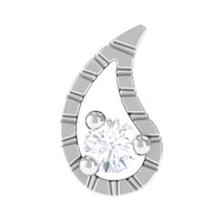 Round Cut Diamond Leaf Nose Pin in Prong Setting