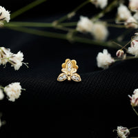 Simple Diamond Flower Nose Stud for Women