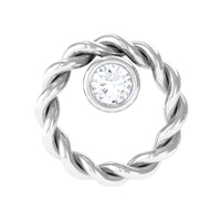 Bezel Set Round Diamond Nose Pin with Twisted Rope