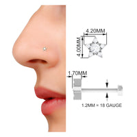 Genuine Diamond Star Nose Pin with Certificate