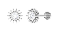 Dainty Round Diamond Sunburst Nose Pin