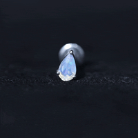 Dainty Ethiopian Opal Teardrop Earring for Helix Piercing