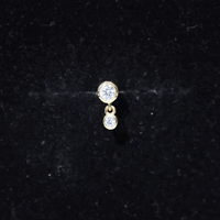 Bezel Set Round Moissanite Helix Drop Earring
