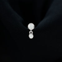 Bezel Set Round Moissanite Helix Drop Earring