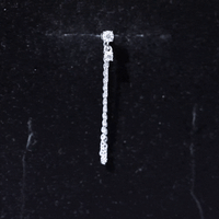 Round Moissanite Chain Drop Earring for Cartilage Piercing
