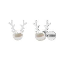 Natural Freshwater Pearl Solitaire Reindeer Earring