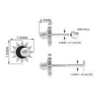 Freshwater Pearl Solitaire Celestial Earring with Enamel