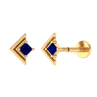 Real Blue Sapphire Solitaire Tragus Earring
