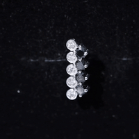 Minimal Black Onyx and Diamond Bar Cartilage Earring