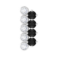Minimal Black Onyx and Diamond Bar Cartilage Earring