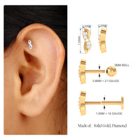 Real Diamond Infinity Tragus Earring for Women