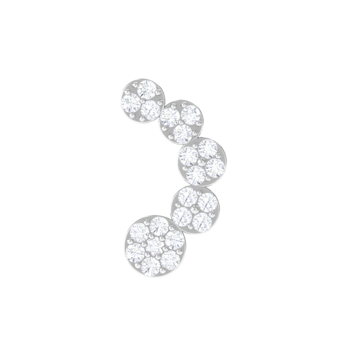 Genuine Diamond Curved Crawler Earring for Helix Piercing