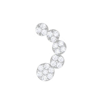 Genuine Diamond Curved Crawler Earring for Helix Piercing