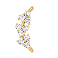 Natural Round Diamond Cluster Curved Helix Earring