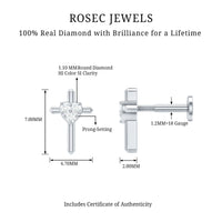 Round Natural Diamond Cross Helix Earring
