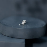 Round Natural Diamond Cross Helix Earring
