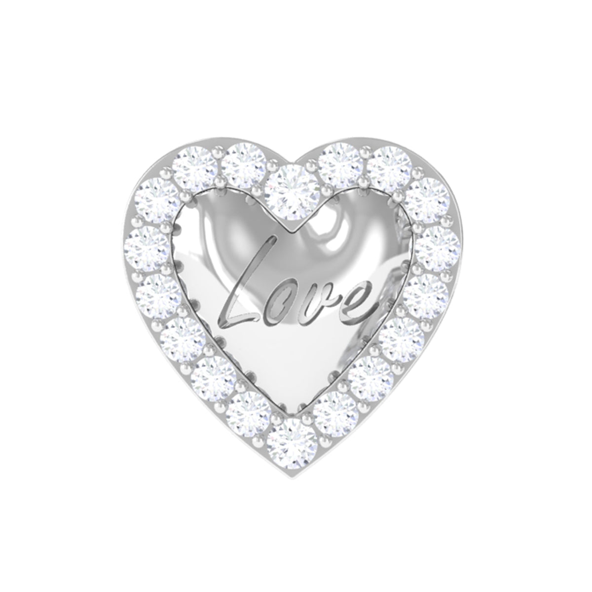 Certified Moissanite Love Heart Earring for Helix Piercing