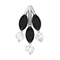 Marquise Black Onyx Leaf Cartilage Earring with Certificate