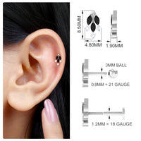 Marquise Black Onyx Leaf Cartilage Earring with Certificate