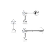 Genuine Diamond Heart Arrow Earring for Helix Piercing