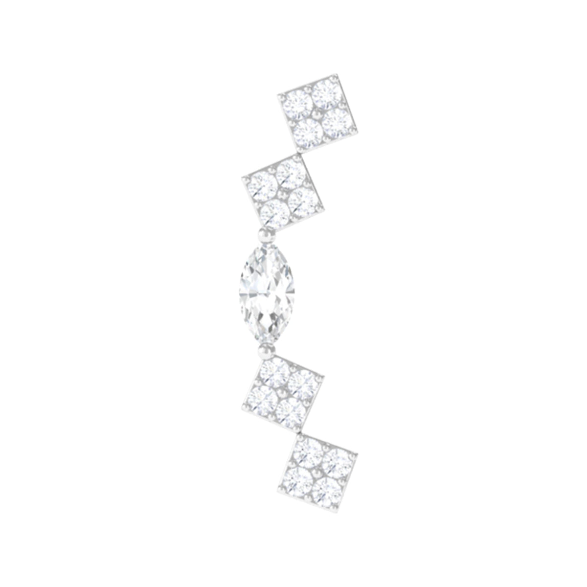 Certified Moissanite Curved Helix Piercing Earring