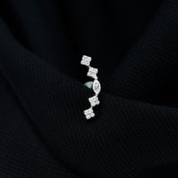 Certified Moissanite Curved Helix Piercing Earring