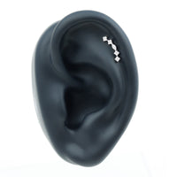 Certified Moissanite Curved Helix Piercing Earring