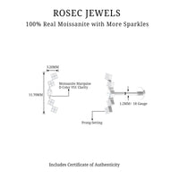 Certified Moissanite Curved Helix Piercing Earring