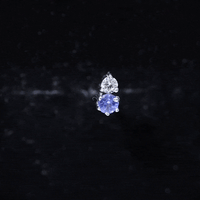 Round Cut Tanzanite Diamond Two Stone Conch Earring