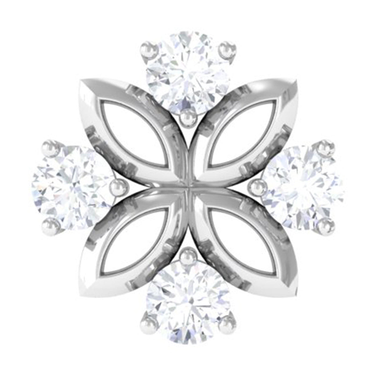 Round Moissanite Flower Earring for Cartilage Piercing