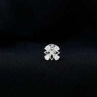 Round Moissanite Flower Earring for Cartilage Piercing