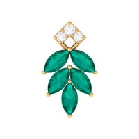 Real Emerald and Diamond Leaf Cartilage Earring