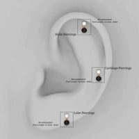 Round Black Onyx and Diamond Helix Drop Earring